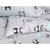 Dětské bavlněné povlečení - panda na šedé - do postýlky 90x140+40x60