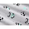 Dětské bavlněné povlečení - panda na šedé - do postýlky 90x140+40x60