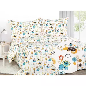 Dětské bavlněné povlečení - oranžová jungle 140x200+70x90