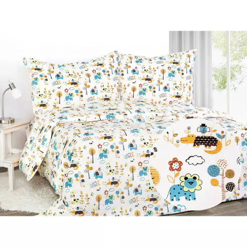 Dětské bavlněné povlečení - oranžová jungle 140x200+70x90