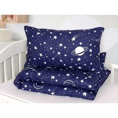 Dětské bavlněné povlečení - noční obloha - do postýlky 90x135+40x60