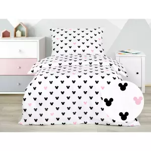 Dětské bavlněné povlečení - Mickey mouse růžový 140x200+70x90