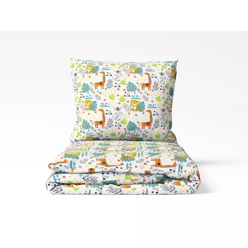 Dětské bavlněné povlečení - malované safari - do postýlky 90x140+40x60