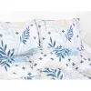 Bavlněné povlečení - modré listy s mandalou 140x200+70x90