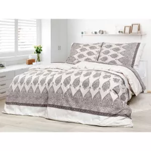 Bavlněné povlečení - malované hnědé srdce 140x200+70x90