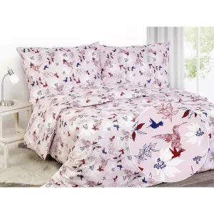 Bavlněné povlečení - kolibříci a květy 140x200+70x90