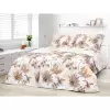 Bavlněné povlečení - hnědé květy na bílé 140x200+70x90