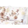 Bavlněné povlečení - hnědé květy na bílé 140x200+70x90