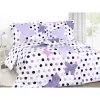 Bavlněné povlečení - fialoví motýli s puntíky 140x200+70x90