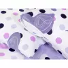 Bavlněné povlečení - fialoví motýli s puntíky 140x200+70x90