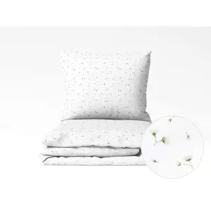 Bavlněné povlečení - drobné kvítky na bílé 140x220+70x90