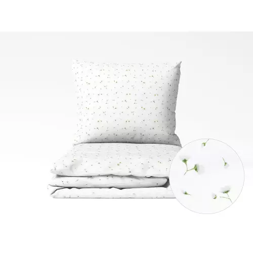 Bavlněné povlečení - drobné kvítky na bílé 140x220+70x90