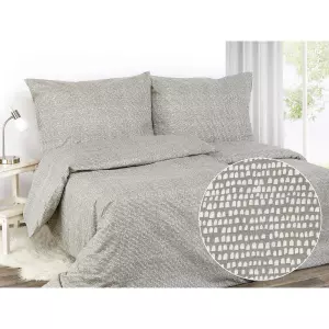 Bavlněné povlečení - bílá zrníčka na šedé 240x200+ 2ks 70x90