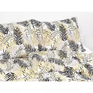 Krepové povlečení - zlato-černé palmové listy 240x200+2ks 70x90