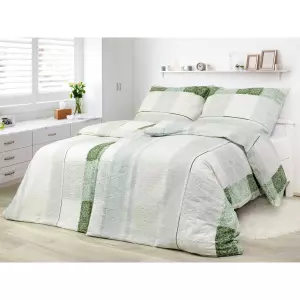 Krepové povlečení - světle zelený zámecký vzor 140x220+70x90