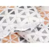 Krepové povlečení - šedé a lososové trojúhelníky 140x200+70x90