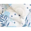Krepové povlečení - modré listy s mandalou 140x200+70x90