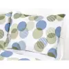 Krepové povlečení - modré a zelené kruhy 240x200+2ks 70x90