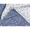 Krepové povlečení - bílí motýlci na modré 240x200+2ks 70x90