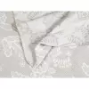 Krepové povlečení - bílé květy na béžové 240x200+2ks 70x90