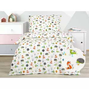 Dětské krepové povlečení - zvířátka v lese 140x200+70x90