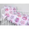 Dětské krepové povlečení - sovičky - do postýlky 90x140+40x60