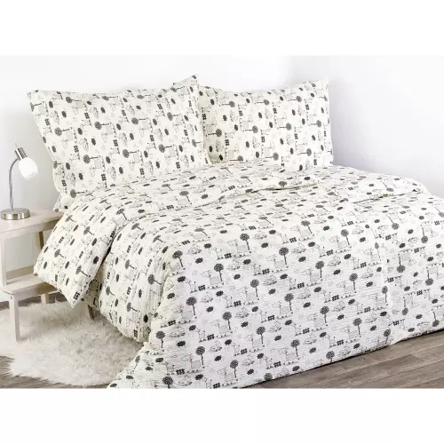 Dětské krepové povlečení - šedí oslíci na smetanové 140x200+70x90