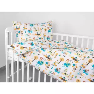 Dětské krepové povlečení - oranžová jungle - do postýlky 90x140+40x60