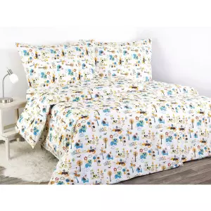 Dětské krepové povlečení - oranžová jungle 140x200+70x90