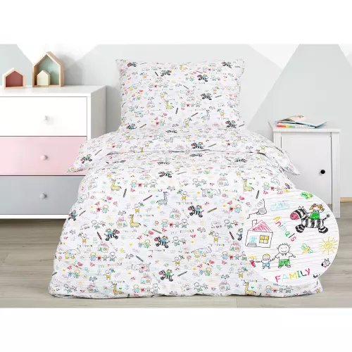 Dětské krepové povlečení - omalovánky 140x200+70x90