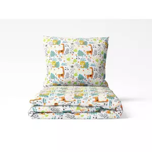 Dětské krepové povlečení - malované safari 140x200+70x90