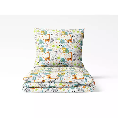 Dětské krepové povlečení - malované safari 140x200+70x90