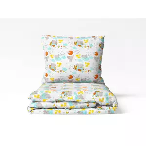 Dětské krepové povlečení - létající sloník 140x200+70x90