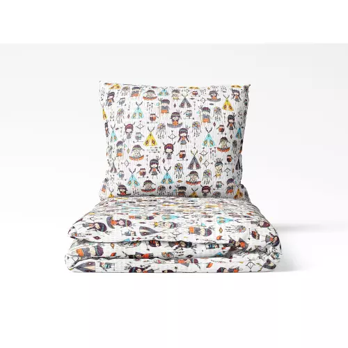 Dětské krepové povlečení - indiáni 140x200+70x90