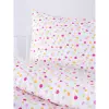 Dětské krepové povlečení - barevné puntíky na bílé - do postýlky 90x140+40x60