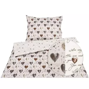 Flanelové povlečení - zamilované texty 140x200+70x90