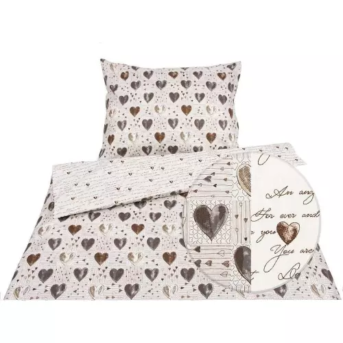 Flanelové povlečení - zamilované texty 140x200+70x90