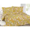 Flanelové povlečení - lilie na hořčicové 140x200+70x90
