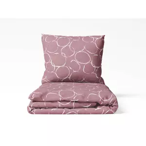 Flanelové povlečení - bílá kola na vínové 140x220+70x90