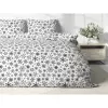 Flanelové povlečení - černé vločky na bílé 140x200+70x90