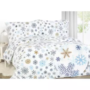 Mikroplyšové povlečení - vločky 140x200+70x90