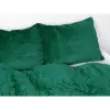 Mikroplyšové povlečení - tmavě zelená 140x200+70x90