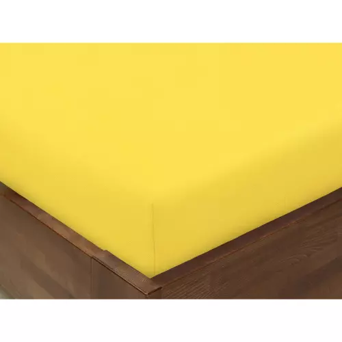 Bavlněné napínací prostěradlo - žluté 90x200
