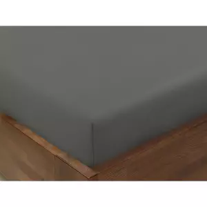 Bavlněné napínací prostěradlo - tmavě šedé 90x200