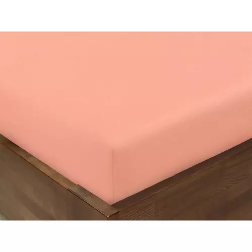 Bavlněné napínací prostěradlo - lososové 90x200