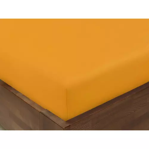 Bavlněné napínací prostěradlo - hořčicové 90x200