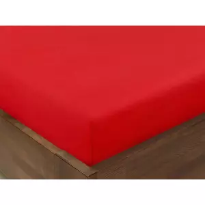 Bavlněné napínací prostěradlo - červené 90x200