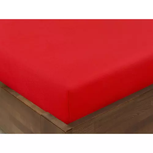 Bavlněné napínací prostěradlo - červené 90x200