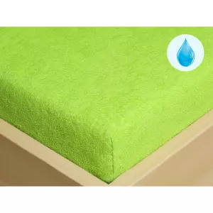 Dětské nepropustné froté napínací prostěradlo - zelené - do postýlky 60x120