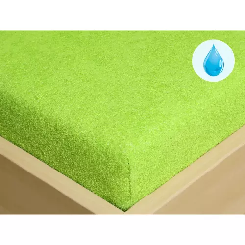 Dětské nepropustné froté napínací prostěradlo - zelené - do postýlky 60x120